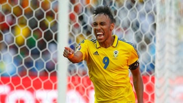 Football Soccer - African Cup of Nations - Gabon v Guinea-Bissau - Stade de l&#039;Amitie - Libreville, Gabon - 14/1/17 - Gabon&#039;s Pierre-Emerick Aubameyang celebrates scoring a goal. 