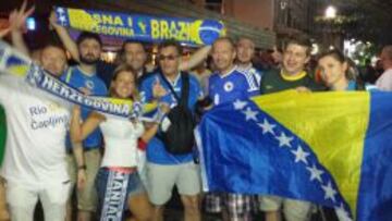 El fútbol reúne en Brasil a aficionados bosnios.
