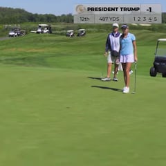 Trump misses one of the worst putts ever while playing golf with his granddaughter Kai
