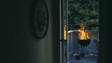 Una barbacoa porttil con ruedas