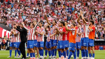 27/09/25 PARTIDO PRIMERA DIVISION ATLETICO DE MADRID REAL MADRID EQUIPO SALUDO ALEGRIA KOKE GRIEZMANN SIMEONE GRUPO