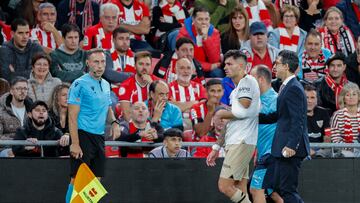 Hugo Duro, lesionado en San Mam¨¦s.