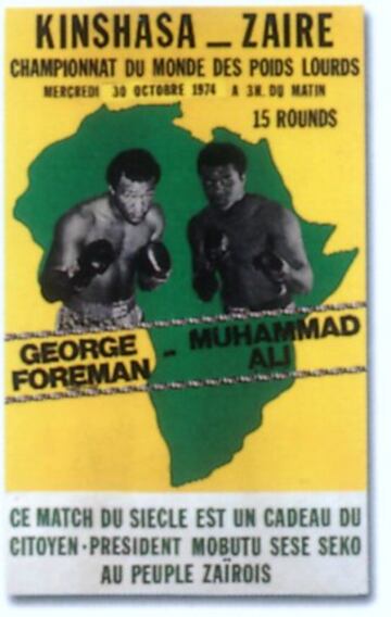 30 de octubre de 1974. 'Rumble in the Jungle'. Ali se enfrentó a Foreman por el título. Foreman era el favorito, pero al final del octavo round, cayó en la lona y Ali ganó por KO.