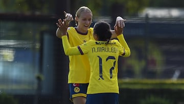 during the 5th round match between America and Necaxa as part of the Liga BBVA MX Femenil, Torneo Apertura 2024 at Cancha Centenario Stadium on August 12, 2024 in Mexico City, Mexico.