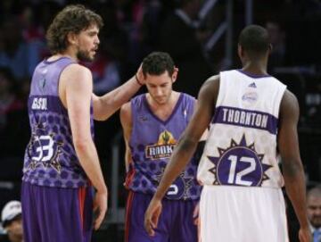 Marc Gasol y Rudy Fernández durante el partido de rookies del All Star de 2009.