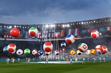 Ceremonia de apertura de la Euro 2020 en el estadio Olí­mpico de Roma.