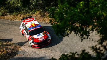 Efrén Llarena pilotando en el Rally de Roma.