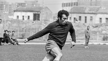 The footballer of Real Madrid Amancio Amaro during a training,1973, Madrid, Spain. (Photo by Gianni Ferrari/Cover/Getty Images).