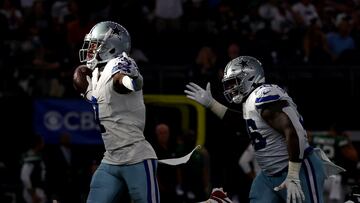 ARLINGTON, TEXAS - SEPTEMBER 17: Trevon Diggs #7 of the Dallas Cowboys celebrates an interception against the New York Jets during the fourth quarter at AT&T Stadium on September 17, 2023 in Arlington, Texas.   Richard Rodriguez/Getty Images/AFP (Photo by Richard Rodriguez / GETTY IMAGES NORTH AMERICA / Getty Images via AFP)