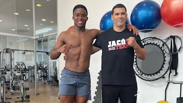Endrick y Jacó, durante un entrenamiento.