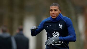 World Cup 2018 Qualifiers - Domaine de Montjoye, Clairefontaine, France - 20/3/17.  Kylian Mbappe attends a training session.