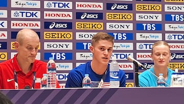 Cooper, en la rueda de prensa del Team USA en Tokio (foto Rafa Payá)