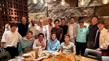 Pilotos de la Fórmula 1 asistieron a la cena de despedida del piloto finlandes Valtteri Bottas, quien se retira. Foto: Redes sociales.