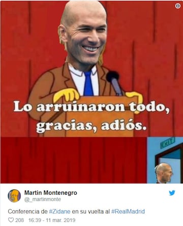 Los mejores memes del regreso de Zidane al Real Madrid