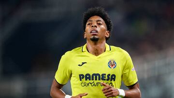 CARTAGENA, SPAIN - JANUARY 03: Johan Mojica of Villarreal CF looks on during the Copa del Rey Round of 32 match between FC Cartagena and Villarreal CF at Estadio Cartagonova on January 03, 2023 in Cartagena, Spain. (Photo by Silvestre Szpylma/Quality Sport Images/Getty Images)