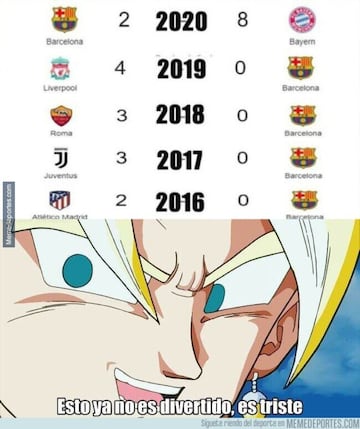 La derrota histórica del Barcelona, protagonista de los memes de la Champions