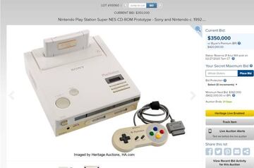 Nintendo PlayStation, en la página de la subasta.