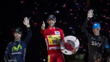 Valverde, Contador y Froome en Santiago de Compostela.
