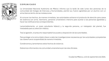 ¿Qué pasó en el CCH Sur hoy lunes 22 de septiembre?: asesinan a estudiante y agresor se lanza de edificio