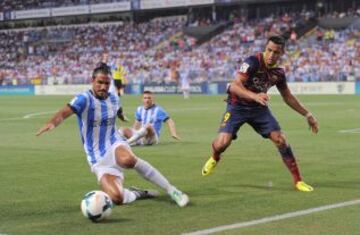 Liga Bbva. Málaga - Barcelona. Angeleri y Alexis.