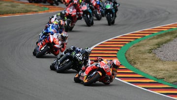 Marc Márquez encabezando la carrera en el GP de Alemania. 