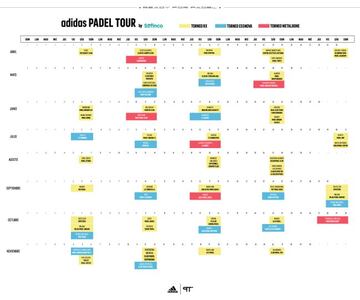 El calendario de los torneos del Adidas Padel Tour by Sofinco.