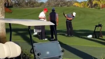 Trump hits the greens with Tiger Woods at Mar-a-Lago in unexpected golf outing
