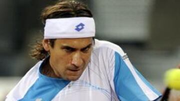 <b>David Ferrer</b>, disputando un punto a Murray.