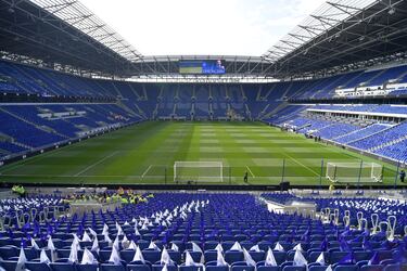 Vista interior del Hill Dickinson Stadium antes del partido entre el Everton y el Brighton & Hove Albion.