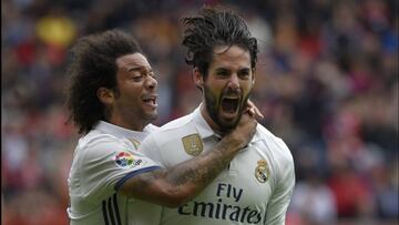 Isco celebra el gol ante el Sporting.