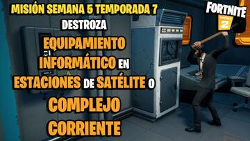 &iquest;D&oacute;nde destruir equipo inform&aacute;tico en instalaciones de sat&eacute;lites o Complejo Corriente en Fortnite?