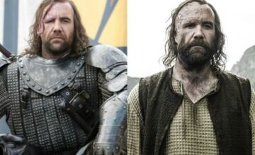 Sandor Clegane "The Hound" en la primera (izq) y séptima (der) temporada de Game of Thrones.  