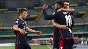 Joao Pedro celebra su gol al Chievo