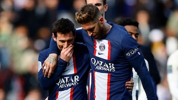 Leo Messi y Sergio Ramos después de ganar al Lille.