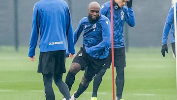 Balanta, jugador del Brujas, durante un entrenamiento.