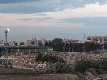 Campos de fútbol destrozados por la DANA en Valencia