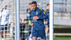 Allan durante un entrenamiento con la Selecci&oacute;n de Brasil en la Copa Am&eacute;rica.