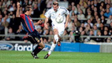 Zidane rompió la racha en Champions. Al francés se le da bien enfrentarse al Barcelona en el Camp Nou. De hecho, ha marcado sendos goles las dos veces que lo visitó.