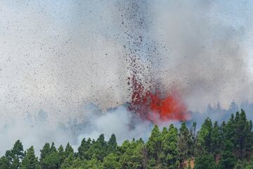 La erupción volcánica ayer (domingo 19 de septiembre) en los alrededores de Las Manchas, en El Paso (La Palma), después de que el complejo de la Cumbre Vieja acumulara miles de terremotos en la última semana, conforme el magma iba presionando el subsuelo en su ascenso. Las autoridades habían comenzado horas antes evacuar a las personas con problemas de movilidad en cuatro municipios.