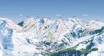 Mapa de pistas de esquí de la estación ilerdense de Baqueira Beret.