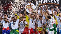 El Sevilla, tras ganar la séptima Europa League.