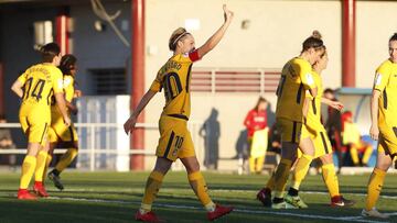Amanda celebra un gol con el Atlético.