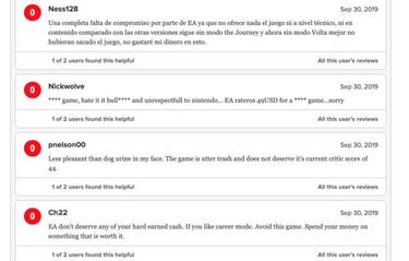 FIFA 20 para Nintendo Switch, bombardeado en Metacritic con críticas negativas