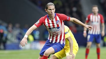 Filipe Luis con el Atlético.