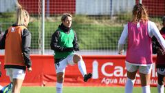 Priscila Borja, en un entrenamiento del Madrid CFF.