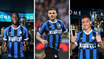 Los jugadores del Inter de Mil&aacute;n, Romelu Lukaku, Mauro Icardi y Alexis S&aacute;nchez.