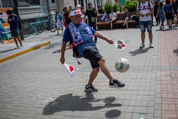 Un aficionado japonés en Ekaterimburgo