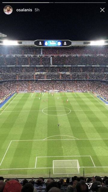 Foto realizada por Alanís en el Bernabéu y subida a Instagram.