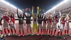 Los jugadores del M&oacute;naco celebran la victoria ante el Lille.