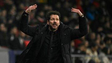 Simeone, en el Atlético-Rayo.